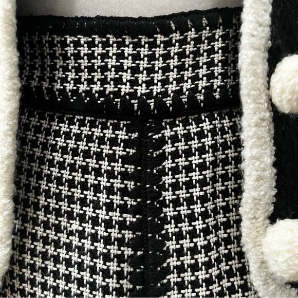 NEW Ann Taylor Career Houndstooth Plaid Paneled Flutter A-line Knee Skirt 0 NWOT - Picture 7 of 16